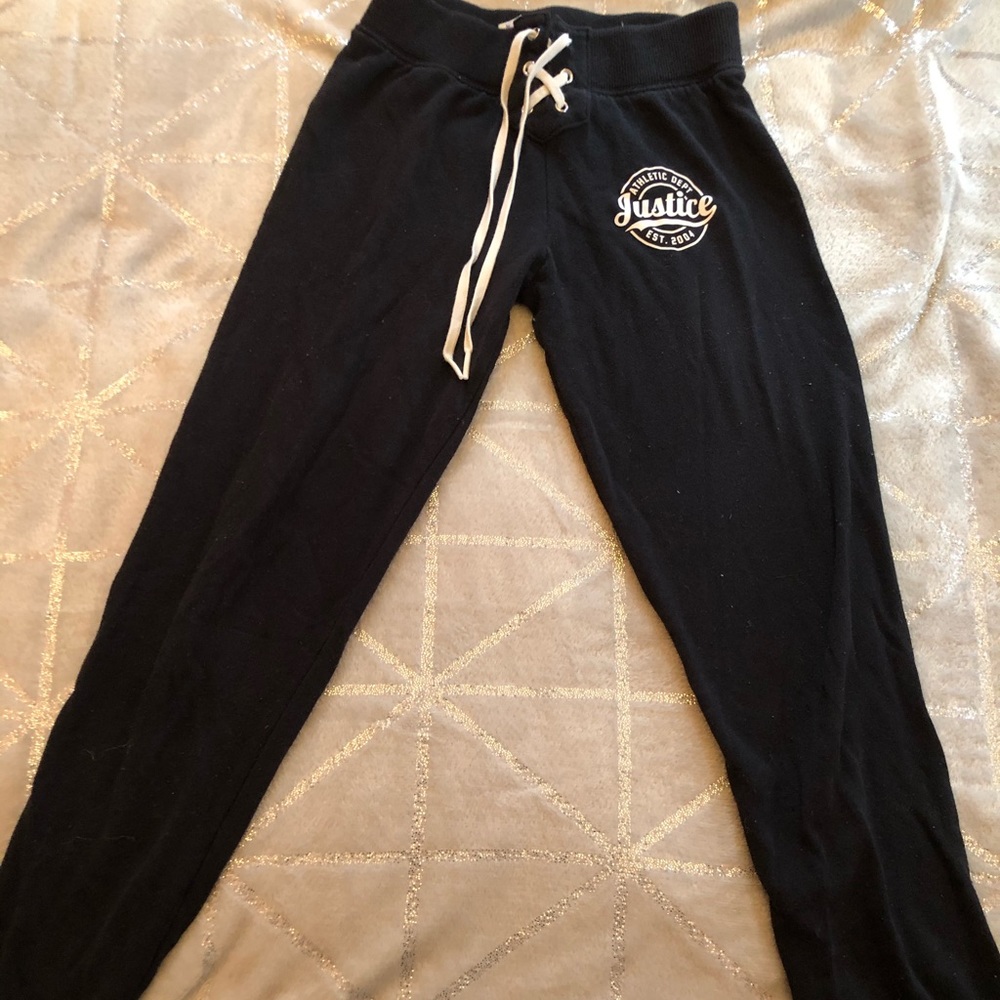 Justice black sweat pant